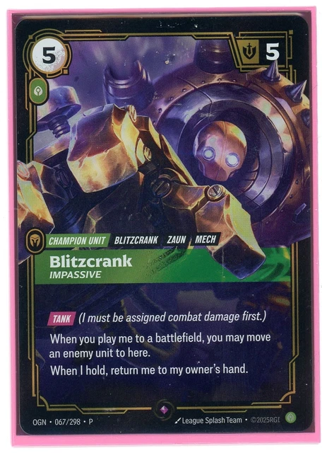 RIFTBOUND TCG ORIGINS English OGN 067/298 RARE PROMO Blithcrank ...