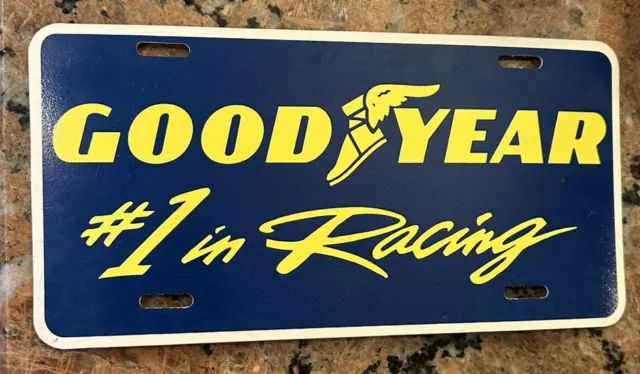 Vtg 1980s 1990s Goodyear #1 In Racing Plastic License Plate