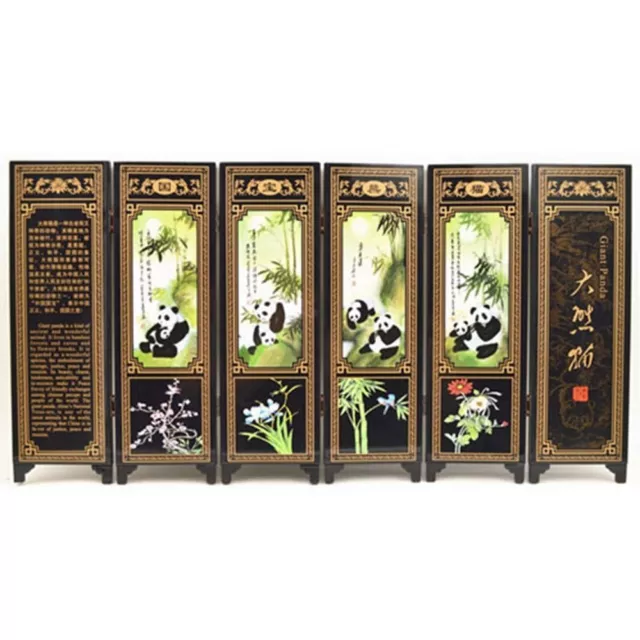 Feature Chinese Mural Room Dividers Screen Ornaments Antique Lacquerware