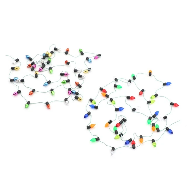 1m Dollhouse Miniature A String of Multi-Coloured Plastic Christmas Lights