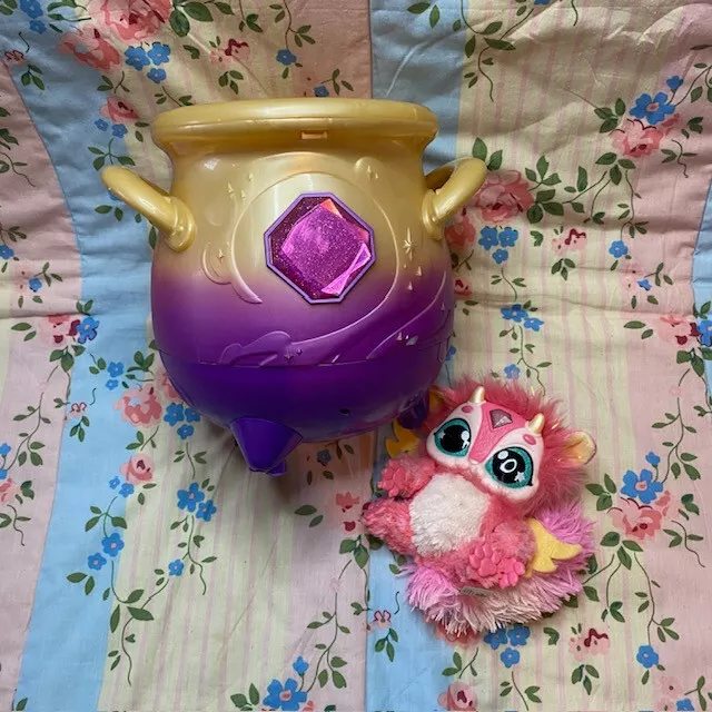 Moose - Magic Mixies Purple & Gold Cauldron & Pink Interactive Plush Toy