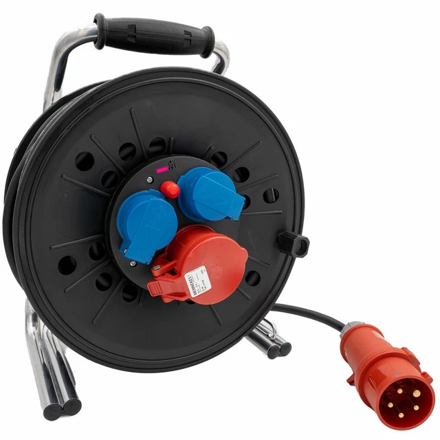 Enrouleur de Câble 40 M 16A 400V Cee 5-polig IP44 Schuko Stark-Strom Extension