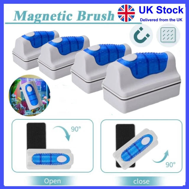 Magnetic Fish Tank Brush Algae Magnet Aquarium Glass Aquatic Cleaner Cleaning UK