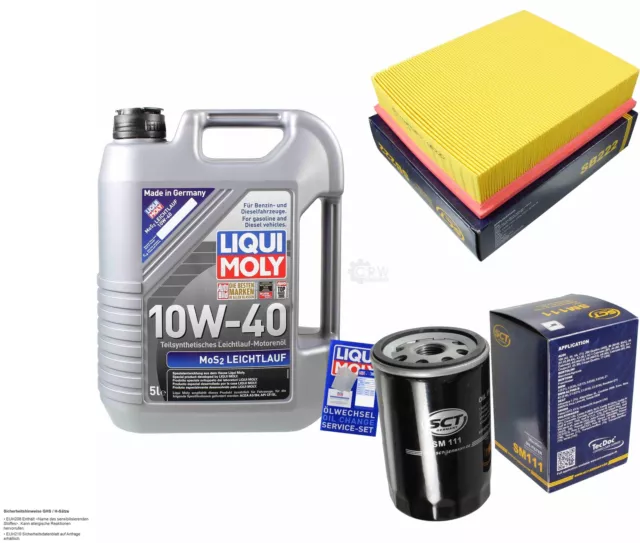 INSPEKTIONSKIT FILTER LIQUI MOLY ÖL 5L 10W-40 für Audi A4 8D2 B5 1.6 1.8 8D5