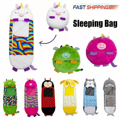 180cm*70cm Large HAPPY Sleeping Bag Nappers Kids Pillow Stuffed Toy Play Camping
