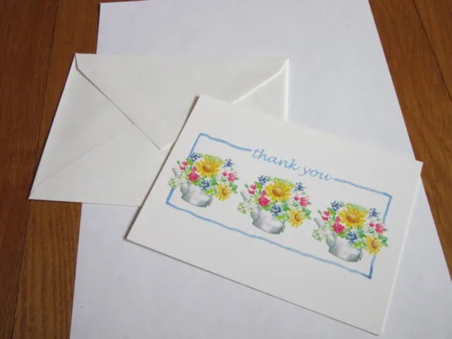 Gina Bugee Karl Watercolor Thank You Card SINGLE Gina B. Design Colorful Flowers