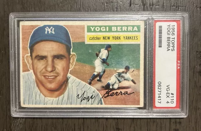 Yogi Berra 1956 Topps #110 PSA 4 Gray Back 🔥 New York Yankees