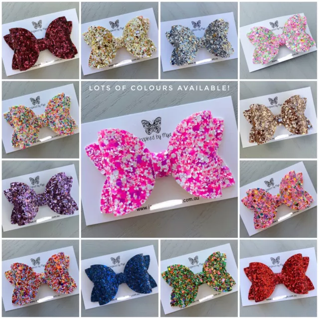 Hair Clip Baby Girl Toddler Bow Headband Clip Hair Accessory Glitter Leather