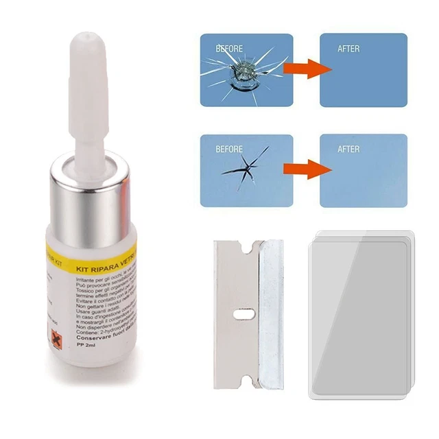 Kit De Réparation Pare-brise Professionnel - Pour éclats Et Petites Fissures - Résine Incluse, Facile à Utiliser - 8