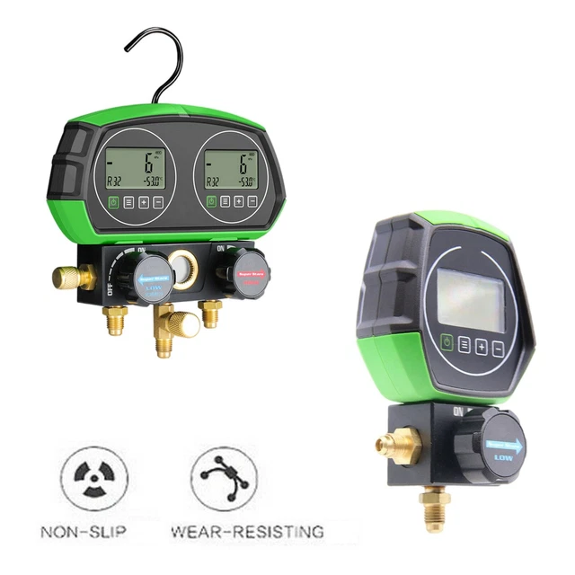 DIGITAL MANIFOLD GAUGE HAVC Vacuum Pressure Temperature Leakage Tester
