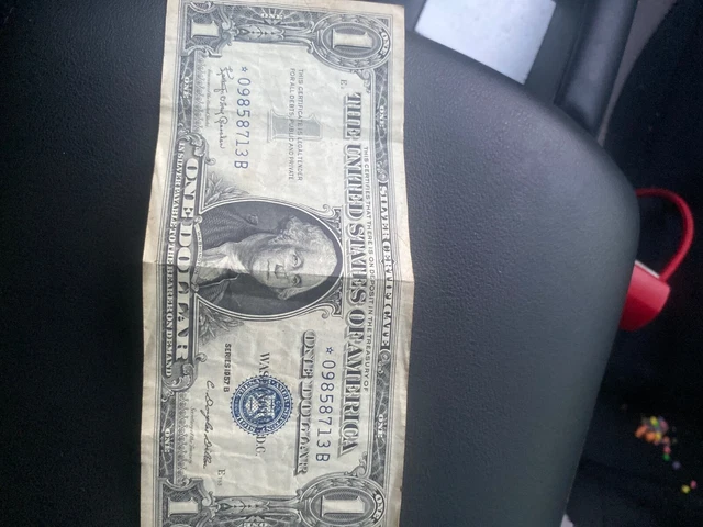 Series 1957 B $1 One Dollar Silver Certificate Note Blue Seal