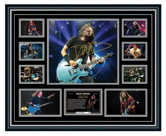 Foo Fighters Dave Grohl Kurt Cobain Nirvana Signed Photo Limited Edition Framed