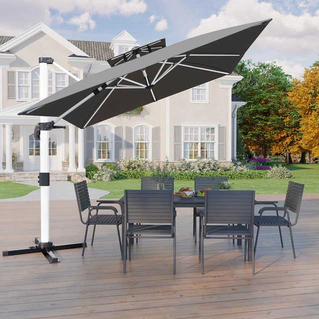 Sonnenschirm Ersatzbezug 3,0m 8 Streben - Weiß UV-Schutz Polyester