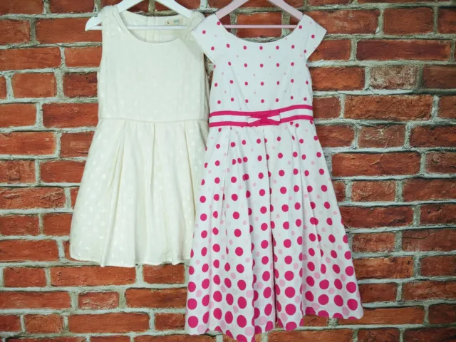 Girls Bundle Aged 7-8 Year Yumi Etc Spotty Pretty Party Dresses Pink Ivory 128Cm