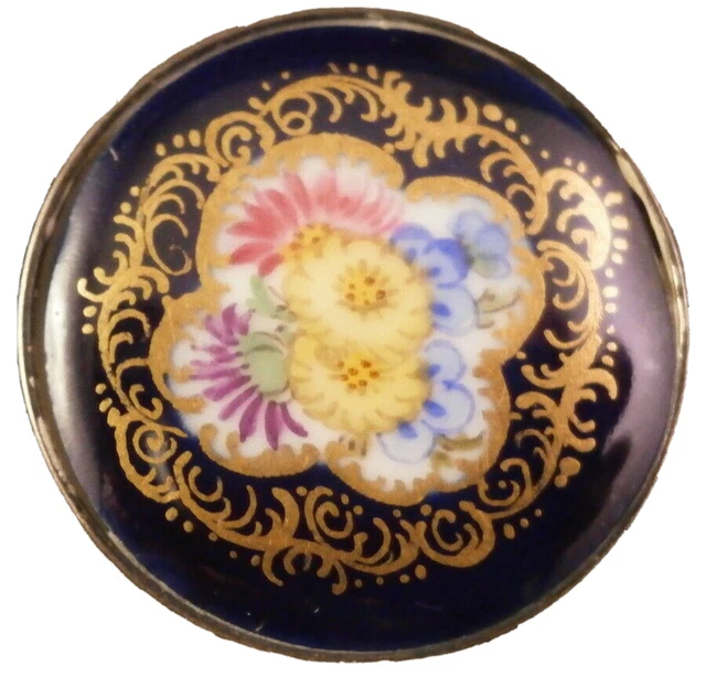 Antique Meissen Porcelain & Silver Cufflinks Porzellan Manschettenknöpfe German