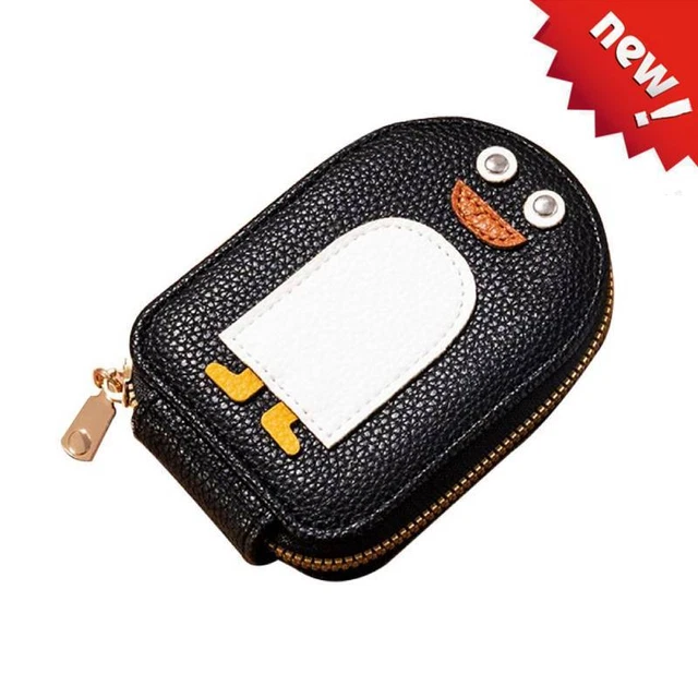 CARTOON PENGUIN BUSINESS Card Holder PU Coin Purse Cute Wallet Bag.A
