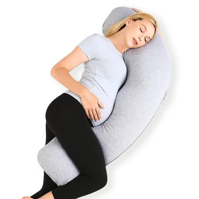 Pregnancy Pillows for Side Sleeping, J Shaped Maternity Body Pillow for Pregnanc