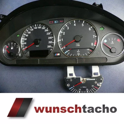 Tachoscheibe für Tacho BMW E36 Benziner "///M3" 280Km/h