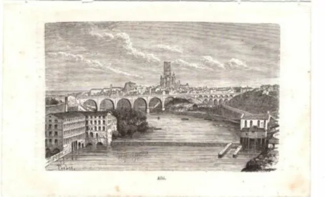 GRAVURE SUR BOIS 19ème ALBI