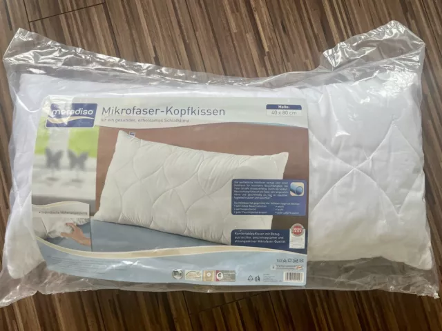 Meradiso Mikrofaser-Kopfkissen weiß 40 x 80 NEU in OVP