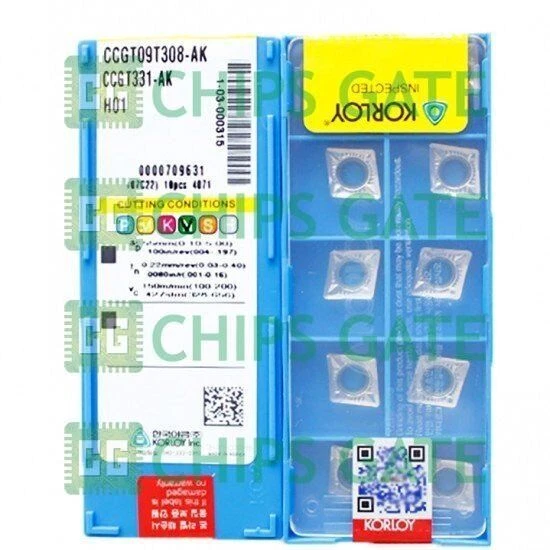 1PCS Korloy CCGT09T308-AK H01 CCGT32.52-AK CNC New Carbide Insert #SY5