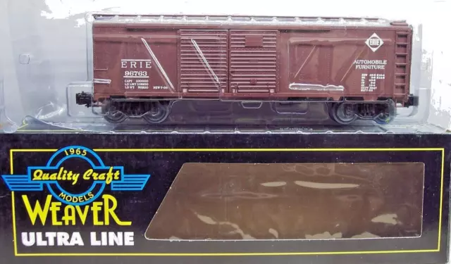 Weaver O Scale Ultra Line  Erie 50'  Double Door Steel Side Box Car 3 Rail