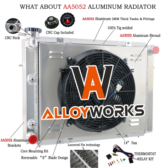 BLACKHORSE-RACING 3-Row Aluminum Radiator + Fan Shroud & Relay – For Honda Civic/Integra (92-00), Del Sol (93-97)