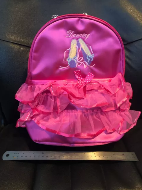 Ballet bag Girls Dance School Backpack Lace Edge Dance Cute Duffel Bag Hot Pink