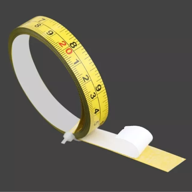 Yellow, Adhesive Tape Measure 80 Inch/2M Left To Right Read Steel Sticky Ruler