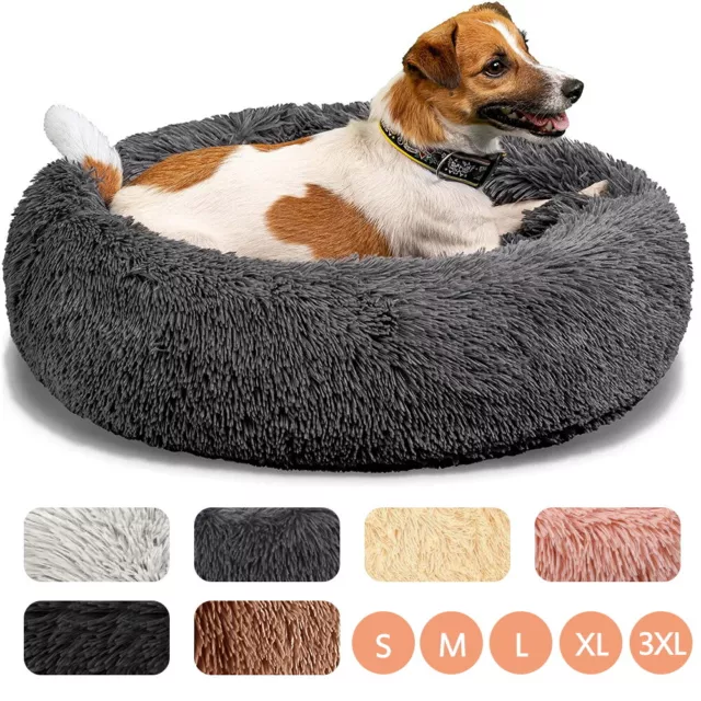 Plüsch S-3XL Hundebett Katzenbett Hundekissen Hundekorb Schlafplatz Rund Donut