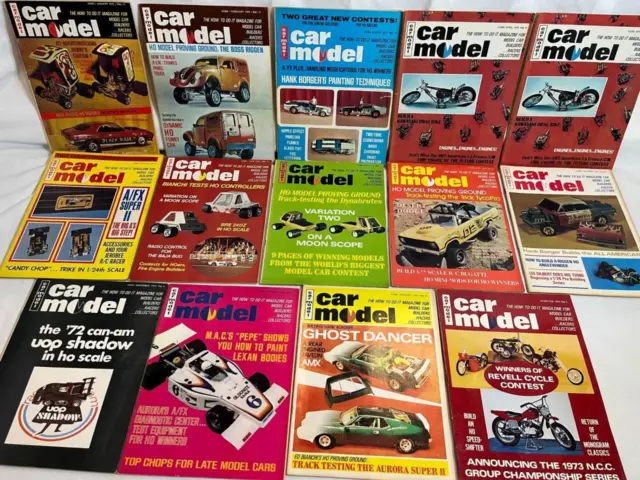 Vintage Car Model 14 Magazine Lot 1972 (12) 1973 (2) VG+ Cond See Pics Lot B