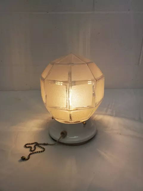 Vintage Mid Century Modern Art Deco Fixture Flush Mount Globe 30s 40s 50s 1960s