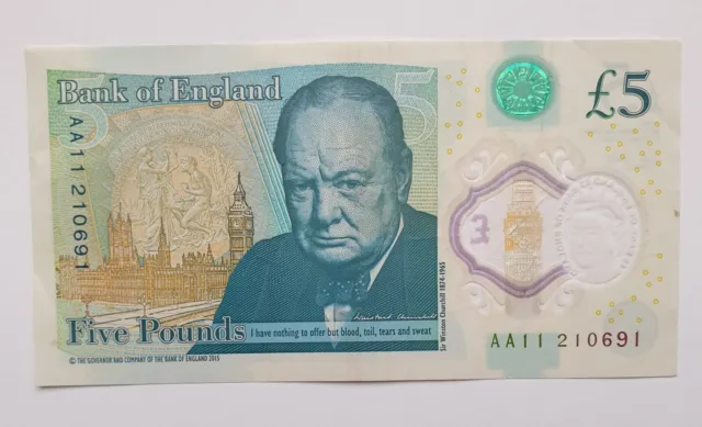 Rare 5 Pound Note Serial No AA11 £5 Bank Note Bank of England Collectors Item