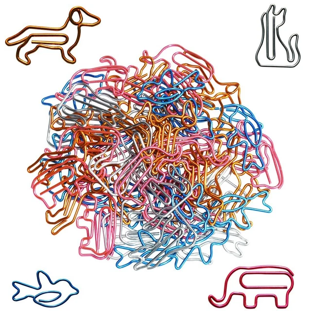 Paper Clips Small Sizes&Colors Assorted Cute Animal Shapes Paperclips Funny