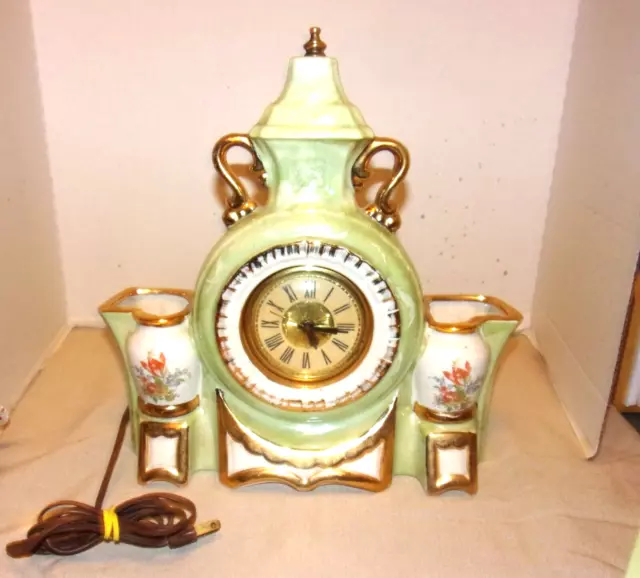 Vintage Lanshire Self Starting Model 13 Porcelain Ceramic Electric Clock