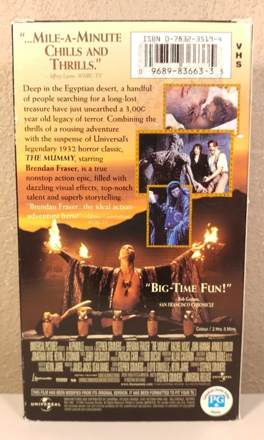 THE MUMMY (1999) VHS Movie Starring Brendan Fraser and Rachel Weisz PG ...