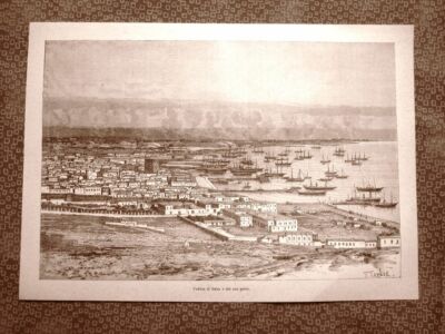 Veduta di Baku e del suo porto del 1894 Azerbaigian 