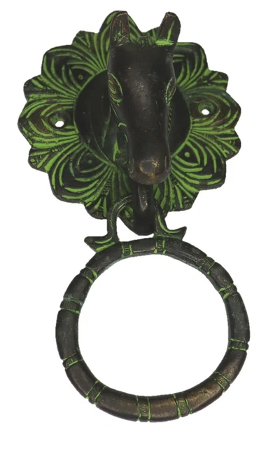 Horse Shape Antique Vintage Style Door Knocker Handmade Solid Brass Door Bell