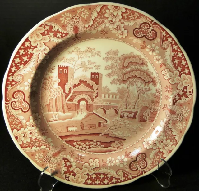 Spode Archive Collection Castle Dinner Plate 10 3/8 Traditions Cranberry Exc