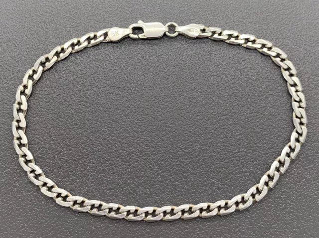 925 Bracelet en Argent, Gourmette, 21 CM, Unisexe, Bon État