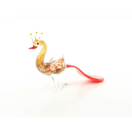 9973782-x Piccolo Vetro Figura Colorato Pavone Risoluzione Raccolta H9cm