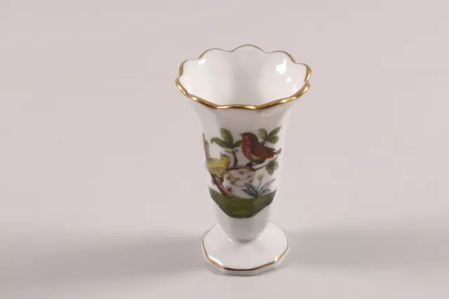 Herend kleine Vase. RO Dekor Rothschild 7192 Vögel Insekten 1.Wahl Höhe 6,5cm