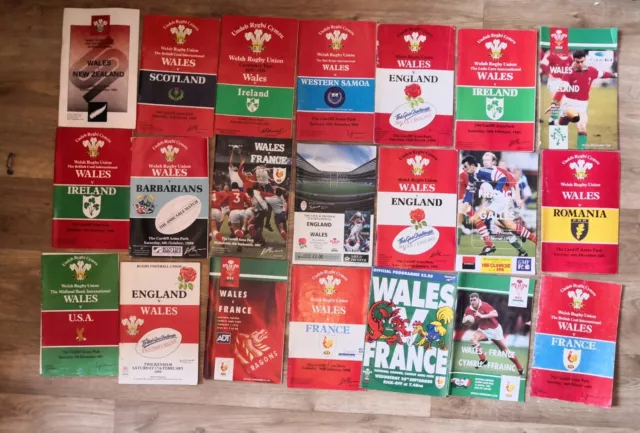 Job Lot Of 30 International Rugby Union Programmes, Wales 1970s 80s 90s