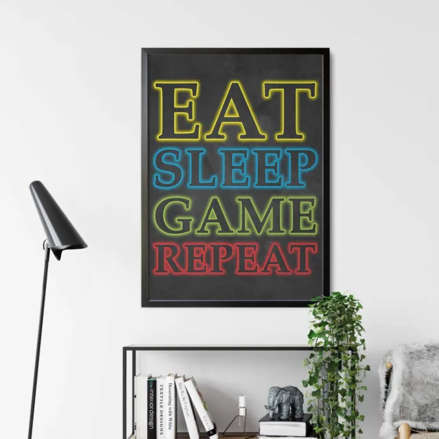 Eat Sleep Game Repeat, poster gioco per la sala giochi, regali per giocatori