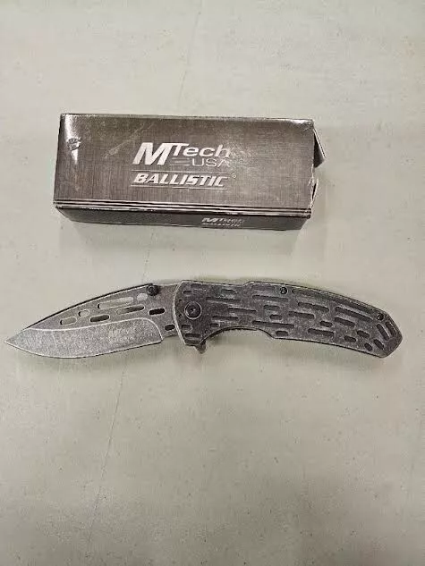 Mtech Spring-Assist Black Stonewash Folding Pocket Knife MT-A896SW