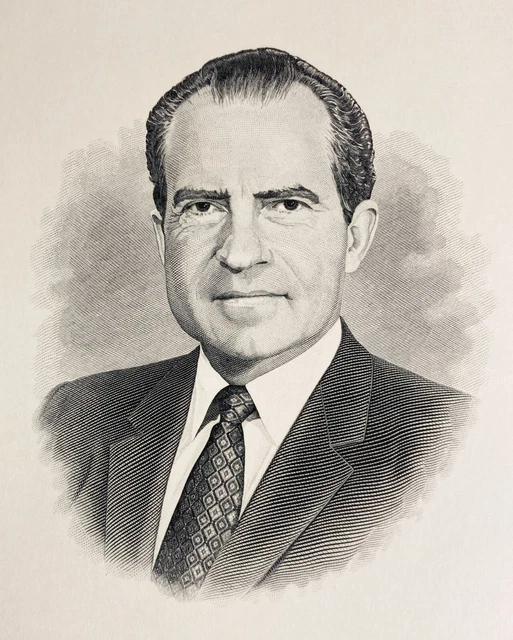 Richard M. Nixon Vintage Portrait 1960s Lithograph Presidential Print 12x9 5x4