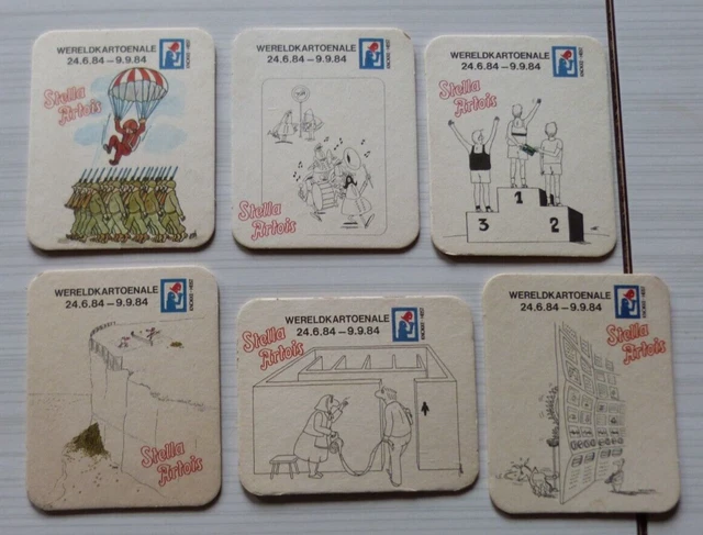 1984, Lot 6 Sous Bock Stella Artois Wereldkartoenale Knocke Heist