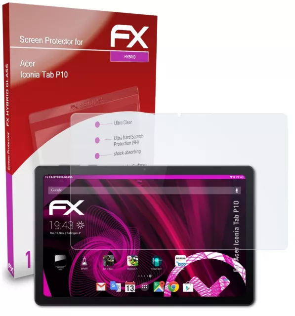 atFoliX Verre film protecteur pour Acer Iconia Tab P10 9H Hybride-Verre
