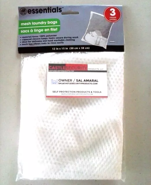 3 Count Poly Mesh Laundry Bags