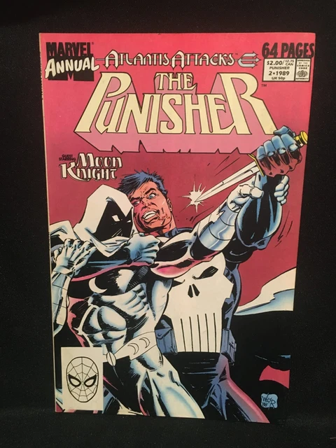 The Punisher Annual 2 Marvel Comics 1989 Atlantis Attacks Marvel Moon Knight